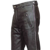 Men's Premium Buffalo Leather Pants with Side Zipper Elastic Waist