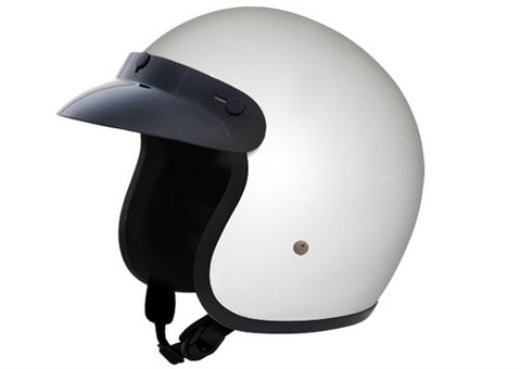 Daytona D.O.T Cruiser Motorcycle Helmet 3/4 Shell Hi Gloss White