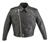 Men's Made in USA Classic Style Horse Hide Leather Motorcycle Jacket
