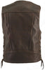 Men's Made in USA Brown Naked Leather Buffalo Nickel Motorcycle Vest