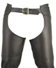 Men's Made in USA Black Naked Leather Motorcycle Chaps Double Stitched