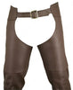 Men's Made in USA Brown Naked Leather Motorcycle Chaps Double Stitched