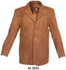 Men's Brown Buffalo Leather Three Button Blazer