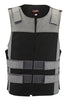 Made in USA Leather & Cordura Zippered Motorcycle Vest Gray & Black