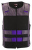 Made in USA Leather & Cordura Zippered Motorcycle Vest Purple & Black