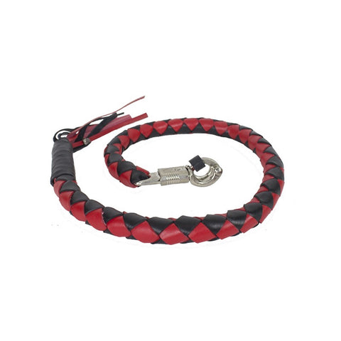 Black And Red Get Back Whip For Motorcycles 3" circumference