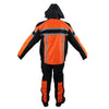 Bright Black/Orange Textile Two-Piece Rain Suit With Night Vision Reflectors On Front And Back
