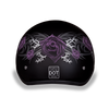 Daytona D.O.T Skull Cap Motorcycle Helmet Purple Rose
