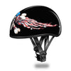 Daytona D.O.T Skull Cap Motorcycle Helmet with Patriot Skull "these colors don't run" logo