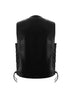 Mens The Gambler Black Leather Motorcycle Vest Solid Back for Patches