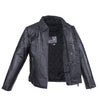Ladies Top Grade Leather Motorcycle Jacket with Etched Trim