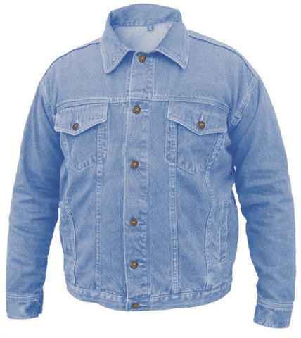 Men's Black or Blue Denim Motorcycle Jacket 100% Cotton