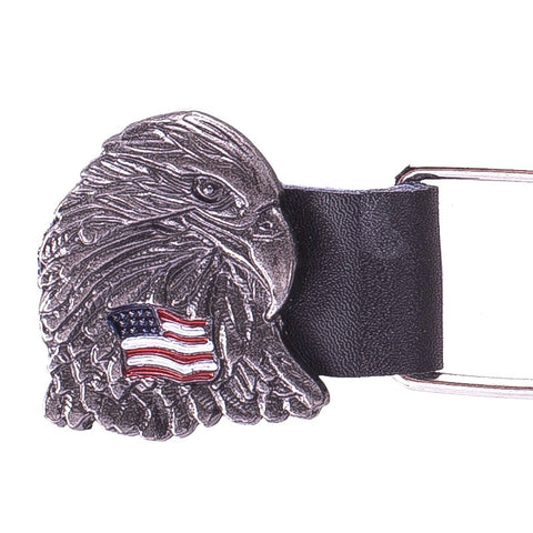 Motorcycle Chain Vest Extender With Eagle Head And USA Flag
