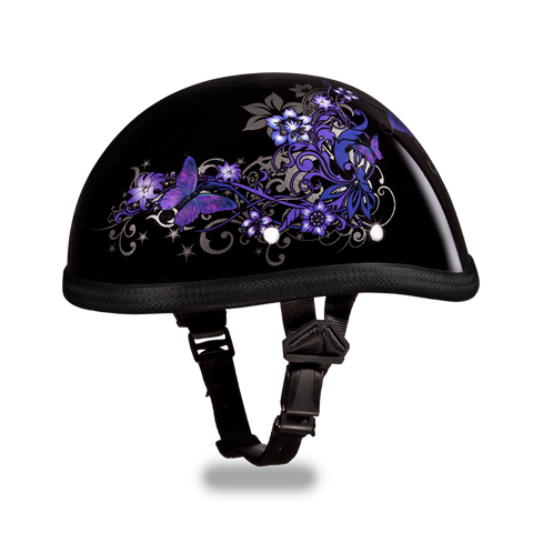 Novelty Eagle Motorcycle Helmet with Purple Butterfly
