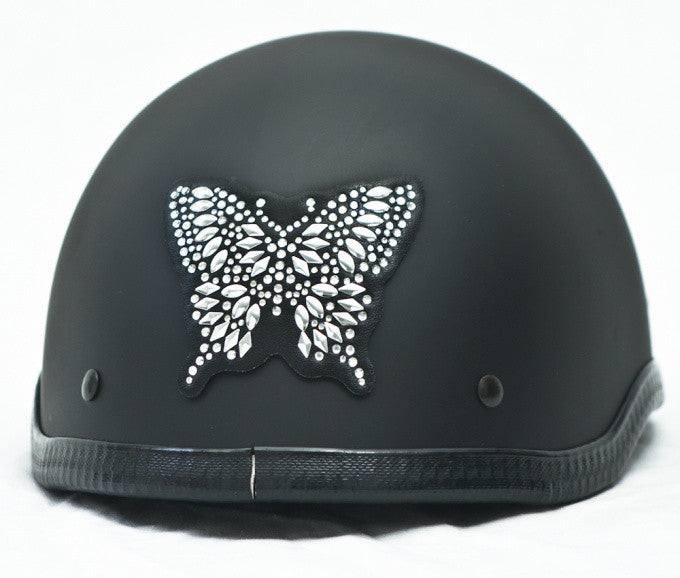 Silver Butterfly Rhinestone Helmet Patch