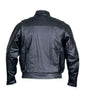 Men's Black Cowhide Vented Touring Bomber Motorcycle Jacket