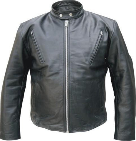 Mens Vented Touring Scooter Buffalo Leather Motorcycle Jacket