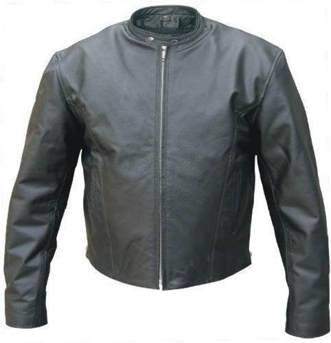 Men's Black Premium Aniline Leather Motorcycle Jacket Zip Out Liner