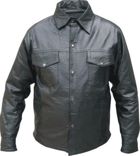 Men's Black Buffalo Leather Western Style Shirt