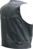 Men's Black Naked Leather Cargo Motorcycle Vest