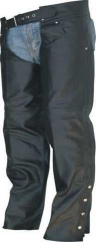 Unisex Jeans Style Black Split Leather Cowhide Motorcycle Chaps