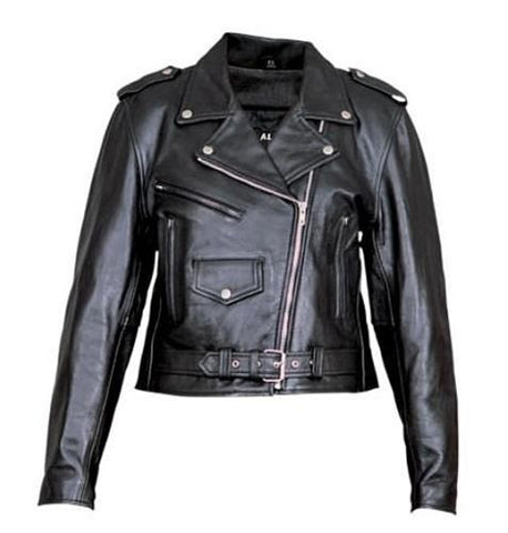 Women's Black Lambskin Leather Classic Motorcycle Biker Jacket