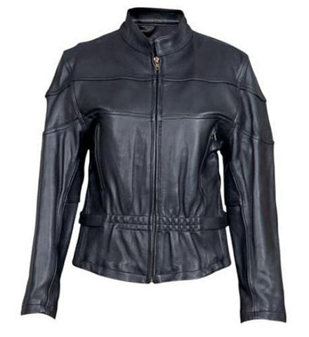 Women's Black Naked Leather Hourglass Motorcycle Jacket