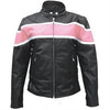 Ladies Pink Two Tone Riding Motorcycle Biker Jacket