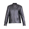 Women's Plain Black Leather Scooter Jacket Zip Out Liner