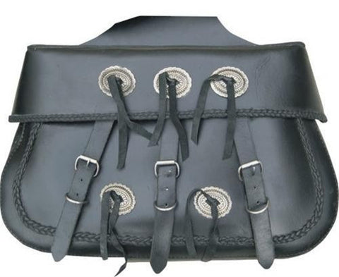 PVC X-Large Braided Throw Over Saddlebags with Antique Silver Conchos