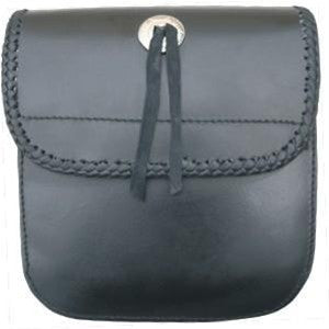 Leather Motorcycle Sissy bar bag with Laced Trim