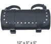 Large Round Tool Bag with Cowhide Leather Plain, Braided, Laced, Stud