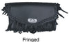 Small Leather Motorcycle Windshield Bag Plain, Studs, Fringes, Braided