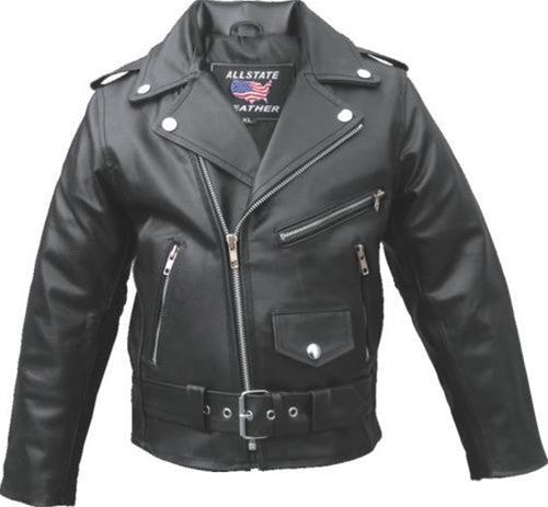 Children's Black Classic Leather Motorcycle Jacket