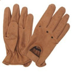 Brown Leather Full finger Vented Driving Gloves