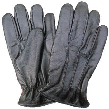 Black Leather Driving Gloves with Elastic Wrist (lined)