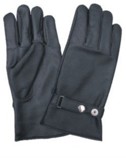Full Finger Leather Lined Driving Gloves with Snap Button Strap