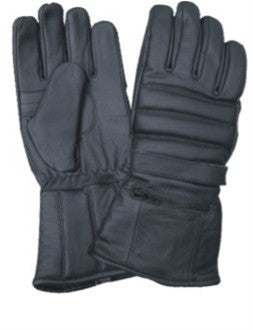 Padded Naked Leather Motorcycle Riding Gloves