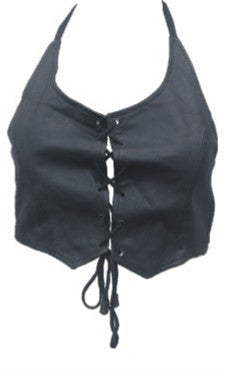 Ladies Lambskin Leather Top with Lace up Front