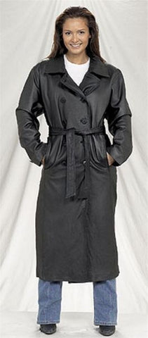 Ladies Long Leather Coat with Zip Out Lining