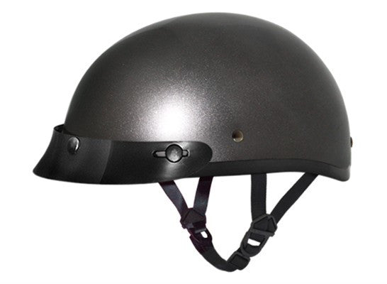Daytona D.O.T Skull Cap Motorcycle Helmet Gun Metal Gray Metallic
