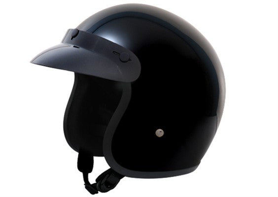 Daytona D.O.T Cruiser Motorcycle Helmet 3/4 Shell Hi Gloss Black