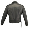 Mens Made in USA Classic Black 1.6-1.8 mm Thick Naked Leather Motorcycle Jacket