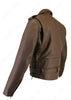Men's Made in USA Classic Brown Naked Leather Belted Motorcycle Jacket