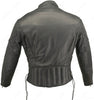 Men's Made in USA Classic Naked Leather Vented Motorcycle Jacket Gun Concealment Pockets