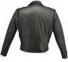 Men's Made in USA Classic Style Black Naked Leather Motorcycle Jacket Gun Pockets