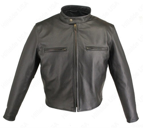 Men's Made in USA Cafe Racer Black or Brown Naked Leather Motorcycle Jacket