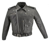 Men's Made in USA Black D Pocket Horsehide Leather Motorcycle Jacket Gun Pockets