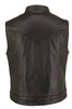 Men's Made in USA Horsehide Leather Motorcycle Vest with Hidden Snaps