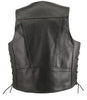 Men's Made in USA Horsehide Leather Motorcycle Vest Buffalo Nickel Snaps